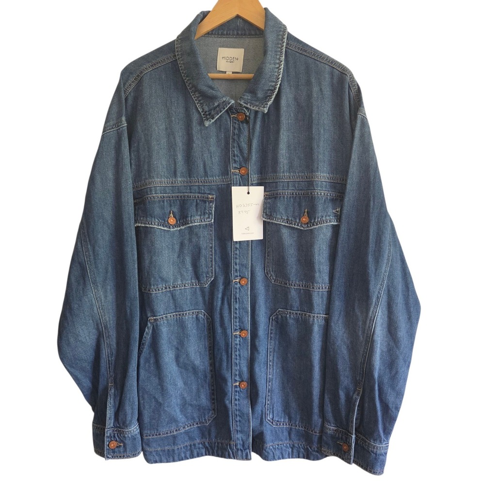 Hidden Jeans Denim Shirt Shacket Large  Oversized Western